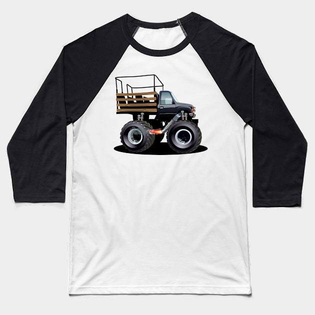 Cartoon monster truck Baseball T-Shirt by Mechanik